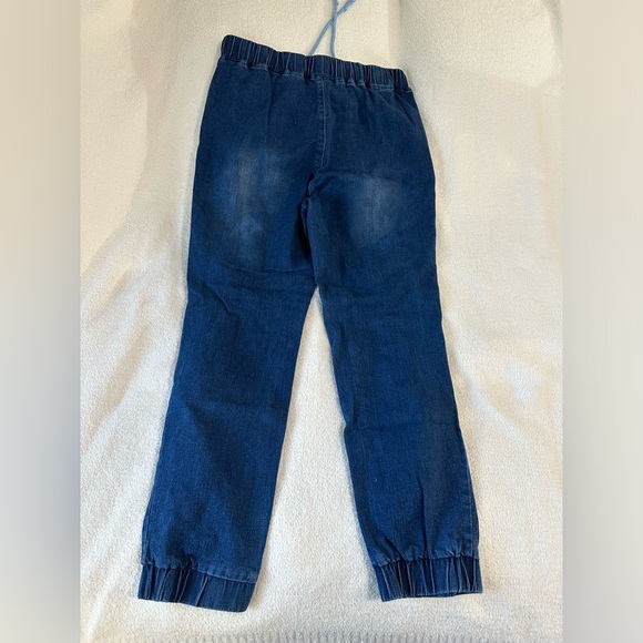 Jean Joggers Denim Ripped Loose Jeans High Waisted Stretch Drawstring - Picture 2 of 2